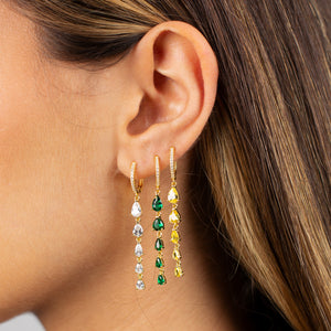  Colored Graduated Teardrop Drop Huggie Earring - Adina Eden's Jewels