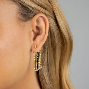 CZ Front Back Chandelier Drop Stud Earring - Adina Eden's Jewels