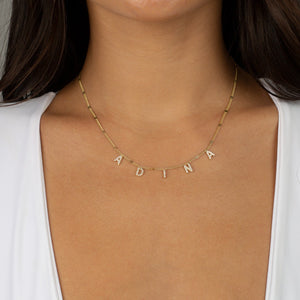  Mini Block Name Chain Necklace - Adina Eden's Jewels