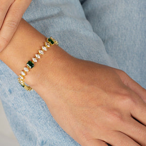  Colored Baguette X Marquise Tennis Bracelet - Adina Eden's Jewels
