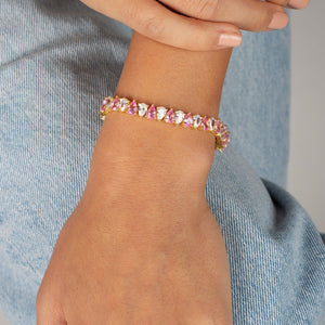  Colored Wide Pear Shaped Tennis Bracelet - Adina Eden's Jewels