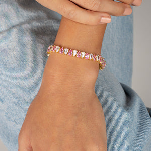  Silver Wide Pear Shaped Tennis Bracelet - Adina Eden's Jewels