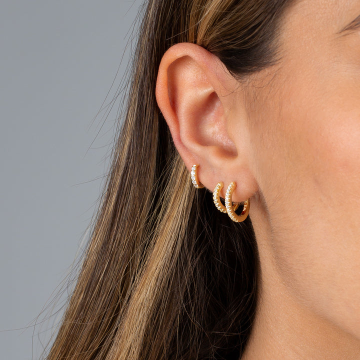 Triple Pavé Huggie Earring Combo Set - Adina Eden's Jewels
