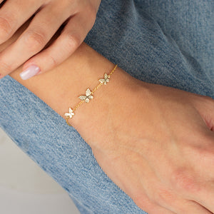  The Adina Eden Eden Triple Butterfly Bracelet - Adina Eden's Jewels