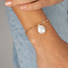  CZ Bezel X Paperclip Pearl Chain Bracelet - Adina Eden's Jewels