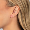  Tiny CZ Double Solitaire Threaded Stud Earring 14K - Adina Eden's Jewels