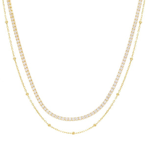 Gold Tennis & Ball Chain Choker - Adina Eden's Jewels