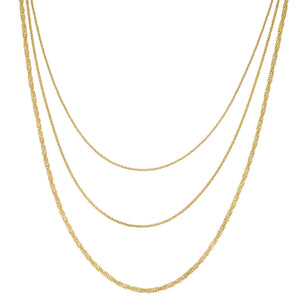 Gold Three In One Mesh Chain Necklace - Adina Eden's Jewels