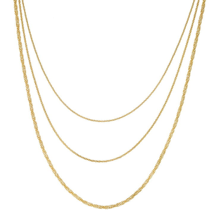Gold Three In One Mesh Chain Necklace - Adina Eden's Jewels