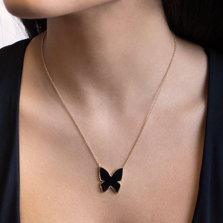  Butterfly Enamel Necklace - Adina Eden's Jewels