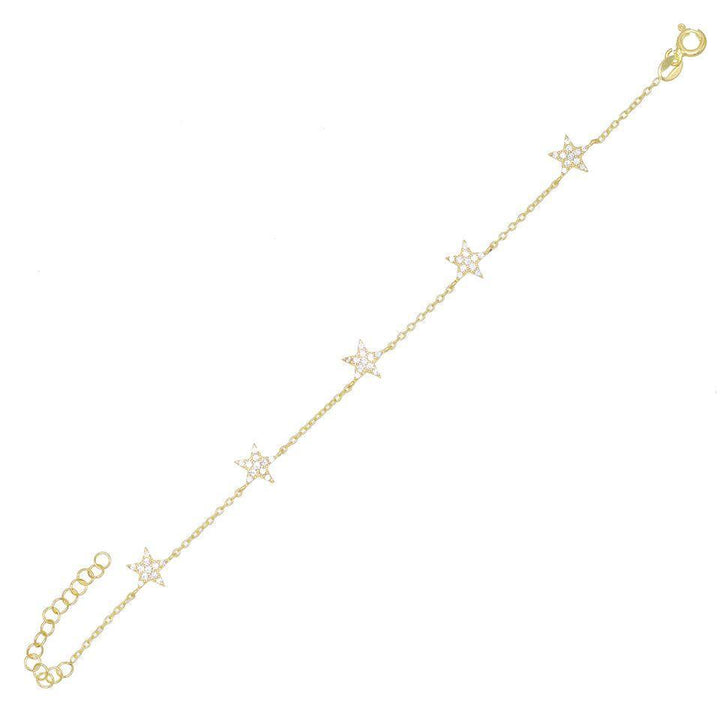 Gold Multi Star Bracelet - Adina Eden's Jewels