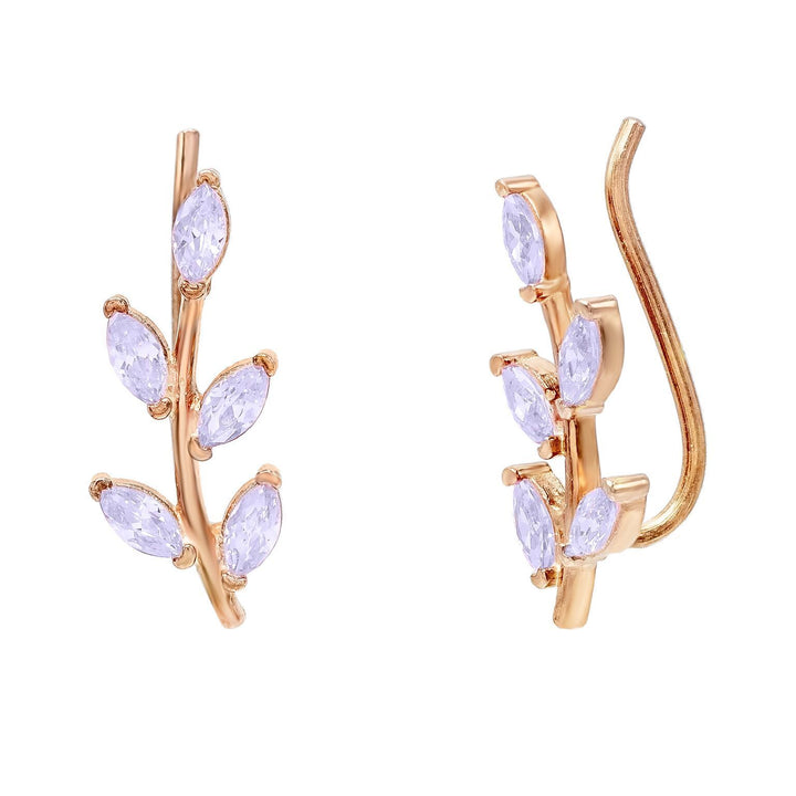 Lilac Colored Leaf Stone Ear Climber - Adina Eden's Jewels
