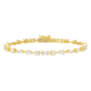 Gold Multi CZ Stone Bracelet - Adina Eden's Jewels