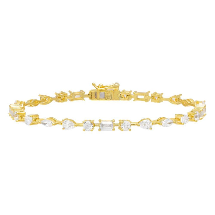 Gold Multi CZ Stone Bracelet - Adina Eden's Jewels