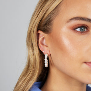  Tiny Pearl Threaded Stud Earring 14K - Adina Eden's Jewels