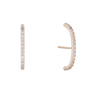Gold / Single Hook Stud Earring - Adina Eden's Jewels