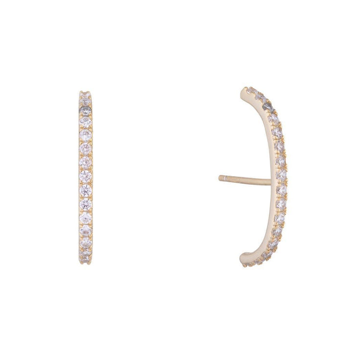 Gold / Single Hook Stud Earring - Adina Eden's Jewels