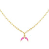 Sapphire Pink Enamel Cowhorn Necklace - Adina Eden's Jewels