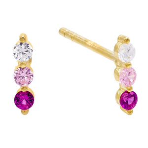 Sapphire Pink Color-Block Stud Earring - Adina Eden's Jewels