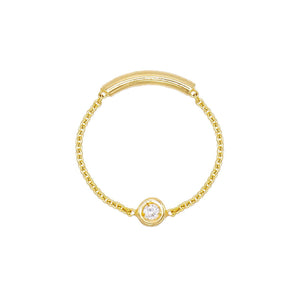 14K Gold / 4 Bezel Chain Ring 14K - Adina Eden's Jewels