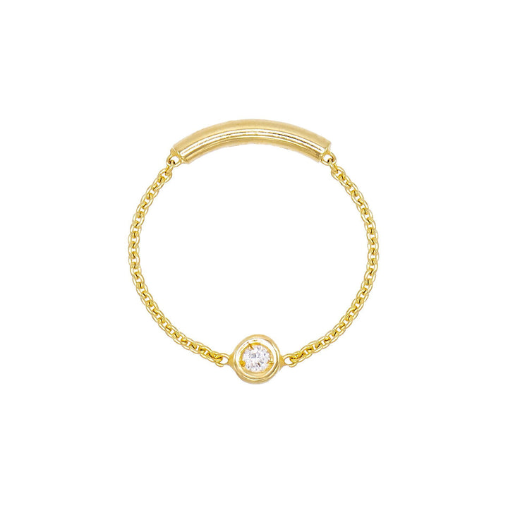 14K Gold / 4 Bezel Chain Ring 14K - Adina Eden's Jewels