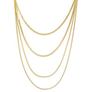 Gold Four In One Snake Chain Necklace - Adina Eden's Jewels
