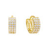 Gold Triple Row Pavé Huggie Earring - Adina Eden's Jewels