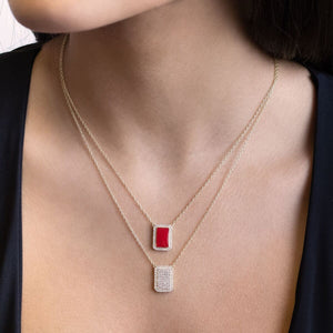  Pavé Dog Tag Necklace - Adina Eden's Jewels