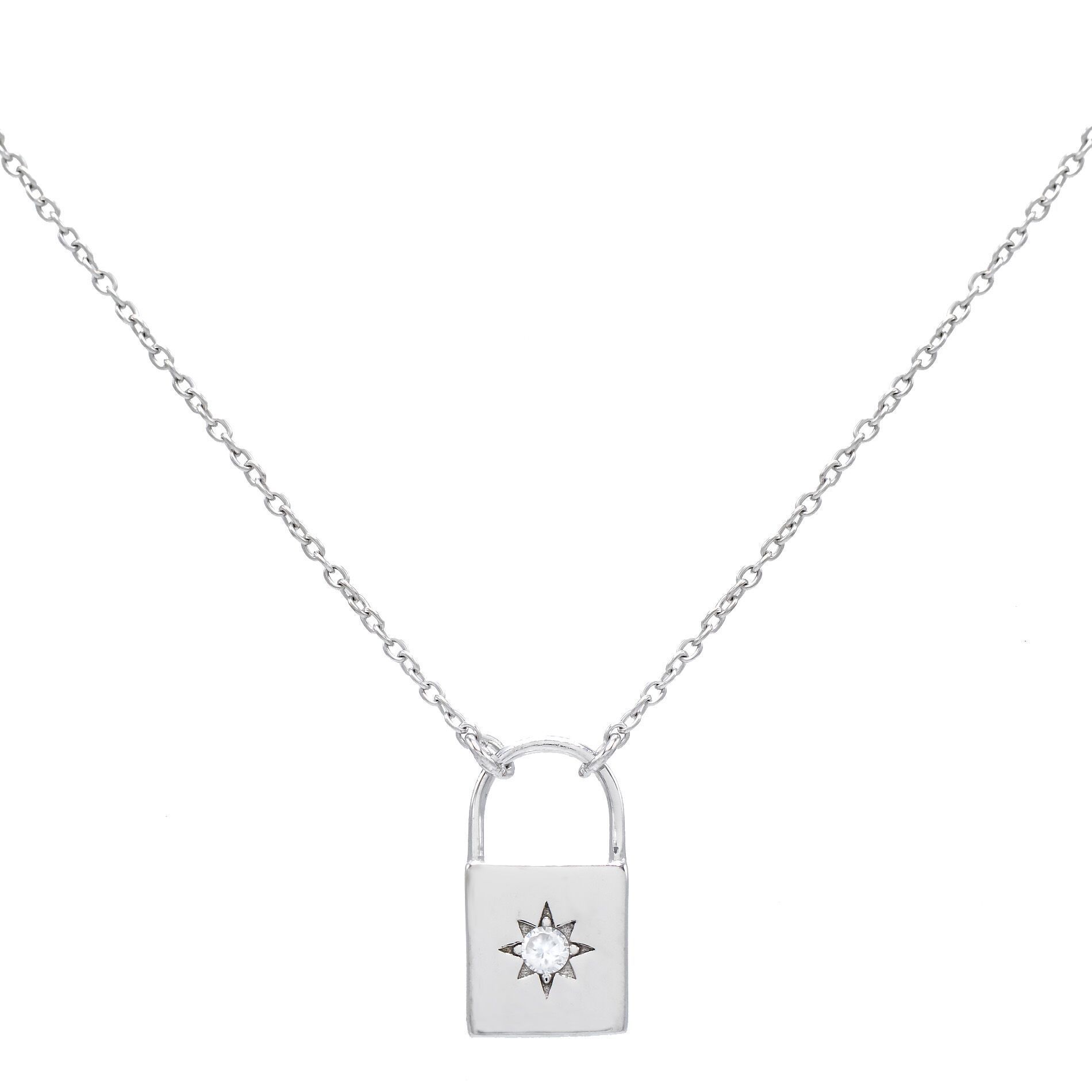 Mini Lock Necklace 14K – Adina Eden