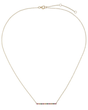  Rainbow Long Bar Necklace 14K - Adina Eden's Jewels