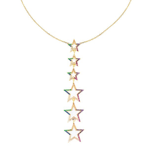 Multi-Color Enamel Star Lariat - Adina Eden's Jewels