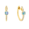 Opal Diamond Opal Huggie Earring 14K - Adina Eden's Jewels