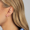  Solitaire Stud X Huggie Chain Earring 14K - Adina Eden's Jewels