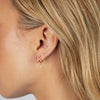  Solitaire Stud X Huggie Chain Earring 14K - Adina Eden's Jewels