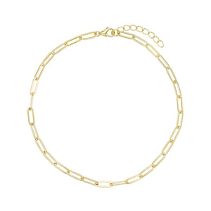 Gold Oval Link Anklet - Adina Eden's Jewels