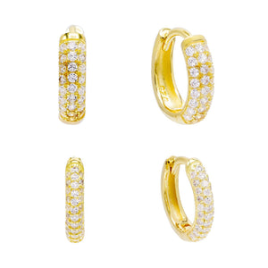 Gold Combo Set Huggie Earring - Adina Eden's Jewels