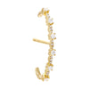 14K Gold / Single Diamond Hook Stud Earring 14K - Adina Eden's Jewels