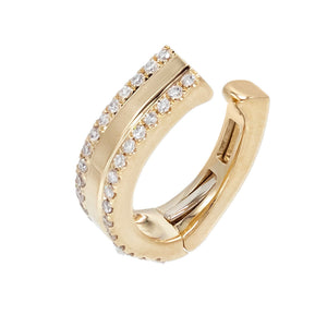 14K Gold Diamond Double Row Ear Cuff 14K - Adina Eden's Jewels
