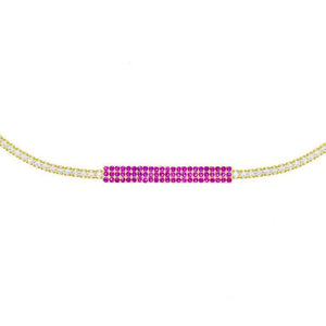 Magenta Pavé Tennis Bar Choker - Adina Eden's Jewels