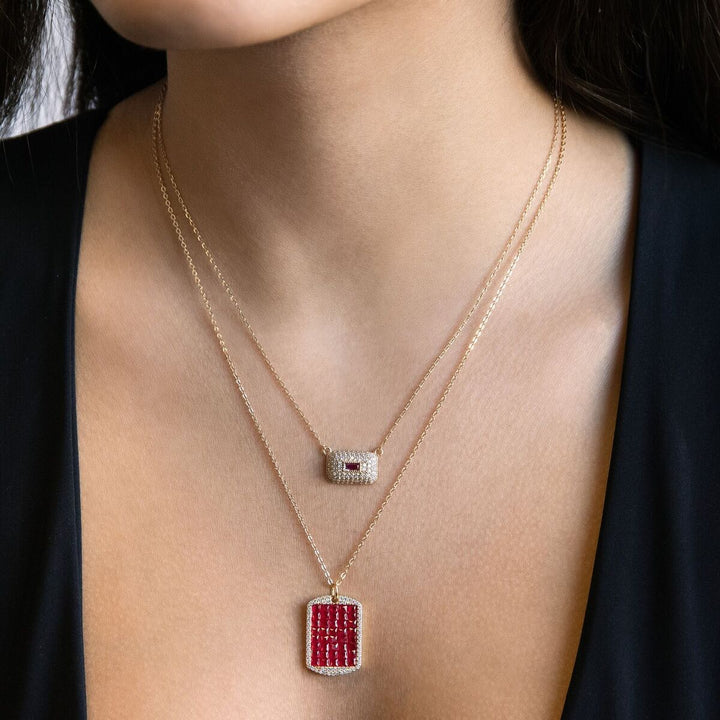  Rectangle Stone Necklace - Adina Eden's Jewels