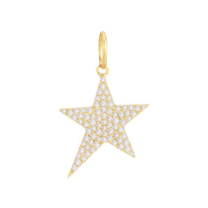 14K Gold Diamond Star Charm 14K - Adina Eden's Jewels
