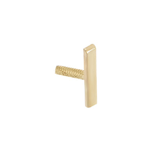 14K Gold / Single Solid Mini Bar Threaded Stud Earring 14K - Adina Eden's Jewels