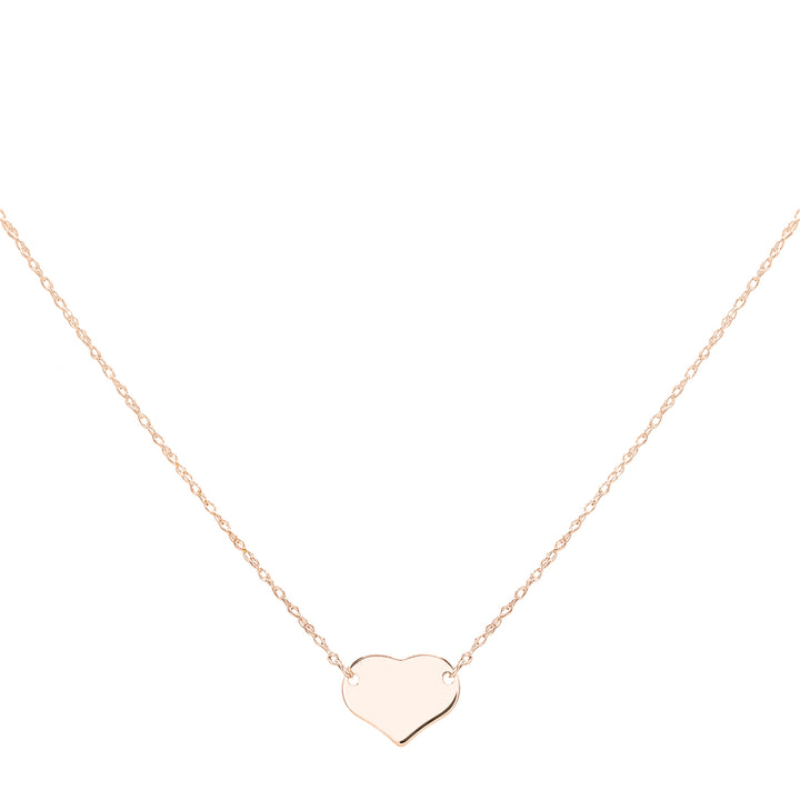 14K Rose Gold Mini Heart Necklace 14K - Adina Eden's Jewels