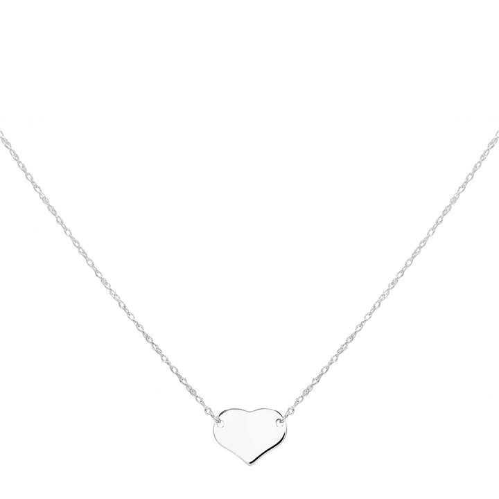 14K White Gold Mini Heart Necklace 14K - Adina Eden's Jewels