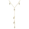 14K Gold Dangling Diamond Cut Charm Lariat 14K - Adina Eden's Jewels