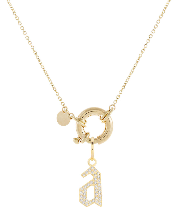 14K Gold Diamond Charm Toggle Necklace 14K - Adina Eden's Jewels