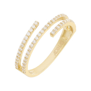 14K Gold / 8 Pavé Multi Wrap CZ Ring 14K - Adina Eden's Jewels