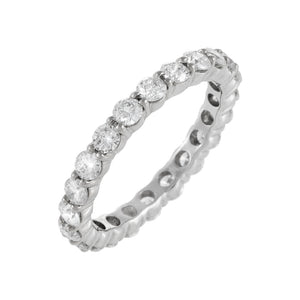 14K White Gold / 7 Diamond Round Eternity Band 14K - Adina Eden's Jewels