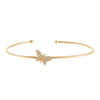14K Gold Diamond Butterfly Bangle 14K - Adina Eden's Jewels