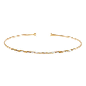  Diamond Thin Bangle 14K - Adina Eden's Jewels